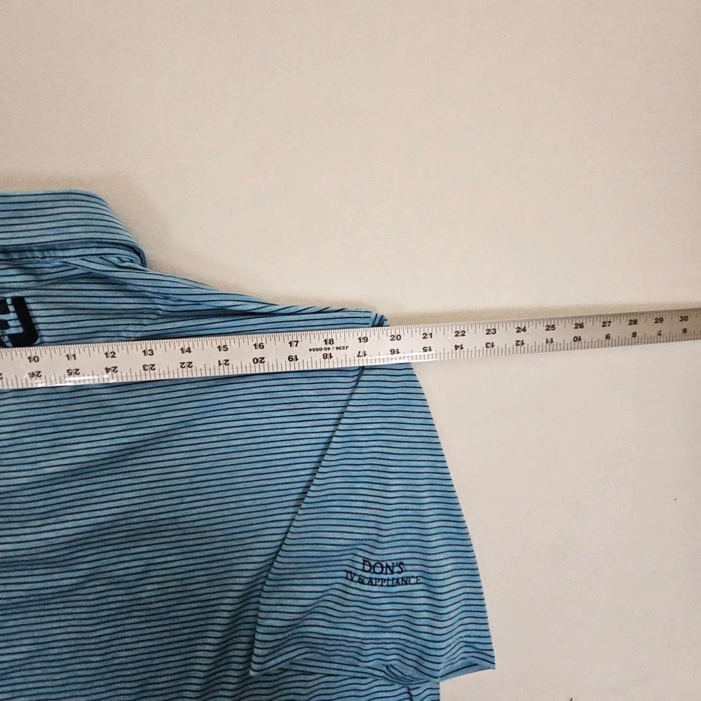 FootJoy Mens Striped Golf Polo Shirt Blue Black Short Sleeve Size M‎ 27422